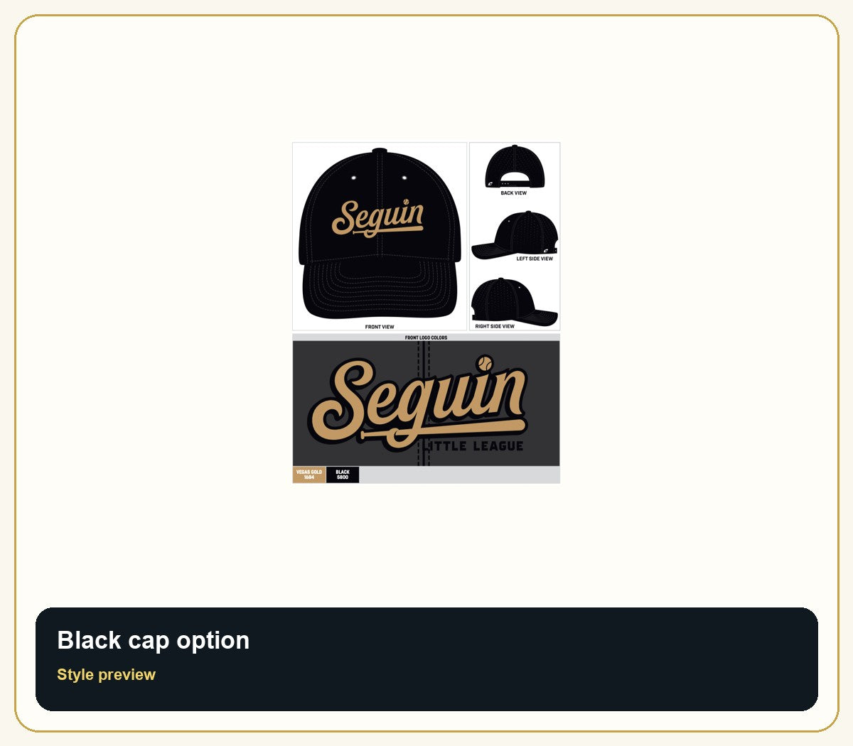 Seguin Champro HC10 Black Cap - Batch Preorder