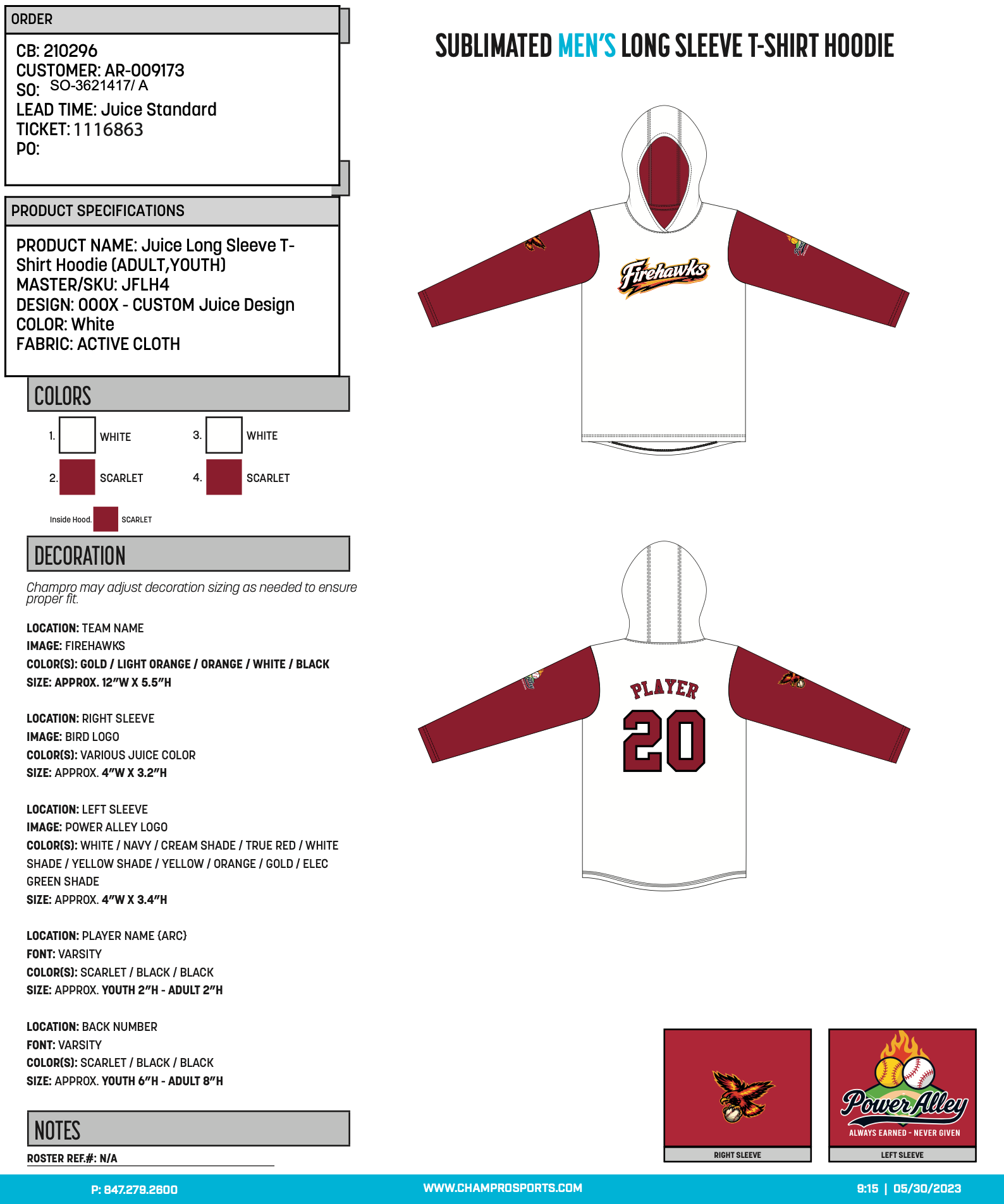 Firehawks white JFLH4 long-sleeve hoodie T-shirt front