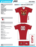Firehawks scarlet JMSV1 parent V-neck jersey proof