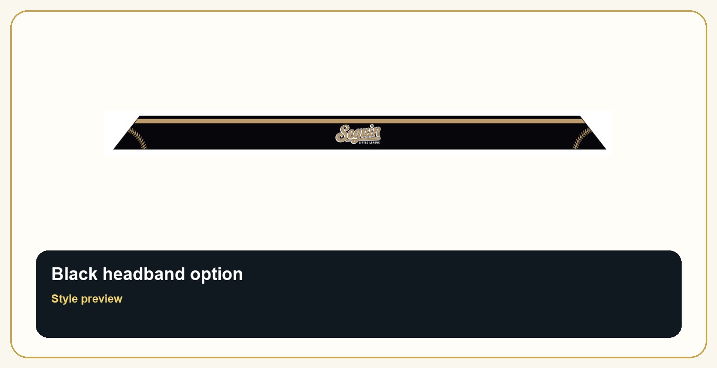 Seguin Champro Black Headband - Batch Preorder