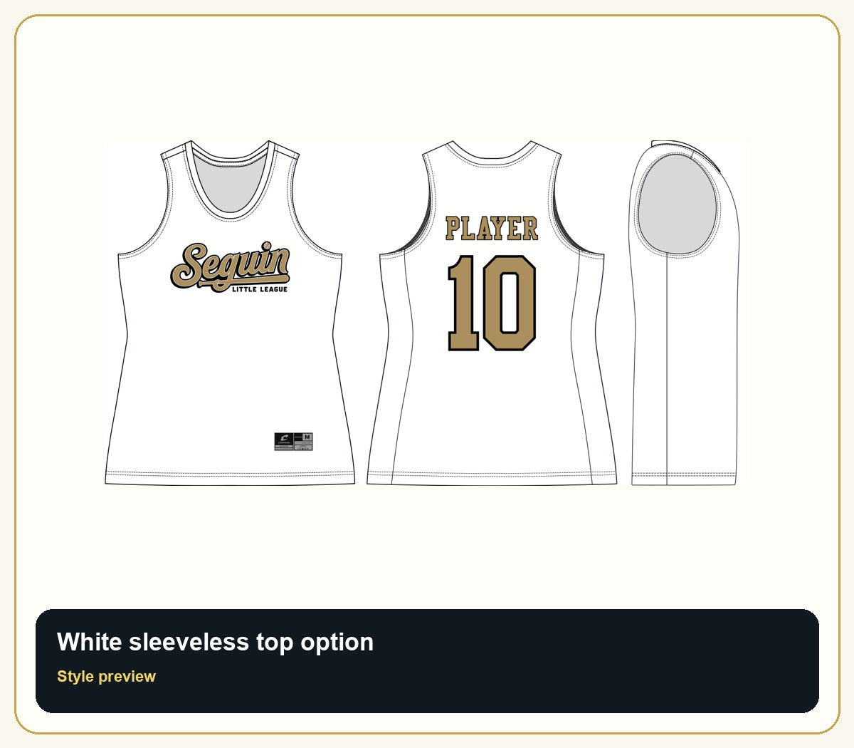 Seguin Champro Women's White Sleeveless Player Top - Custom Batch Preorder